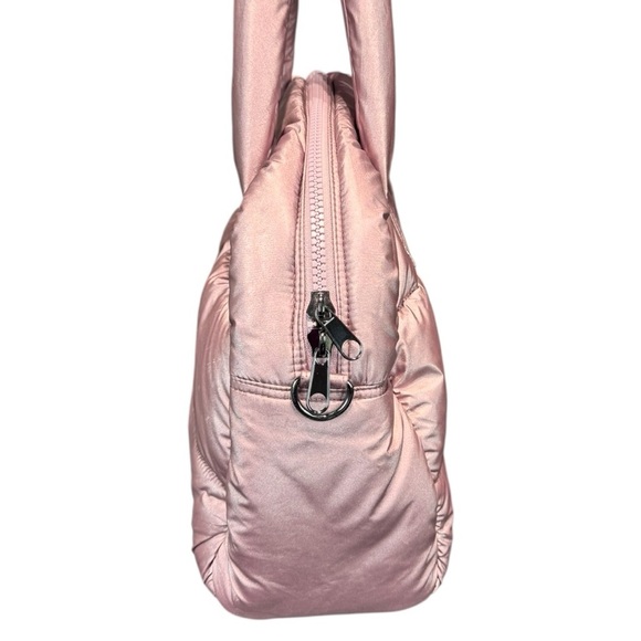 ZUDA Metallic Blush Pink Quilted Nylon Puffer Tote Bag - Picture 2 of 10